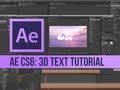 After Effects CS6 3D Text Tutorial