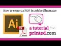 Adobe Illustrator Tutorial - Exporting a PDF