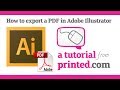 Adobe Illustrator Tutorial – Exporting a PDF