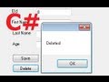 C# Tutorial 8:  Deleting selected data from database