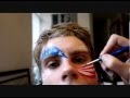 4th July American Flag and Fireworks Face Paint Design Tutorial