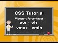 Viewport Percentage Units CSS HTML Layout Tutorial